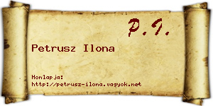 Petrusz Ilona névjegykártya